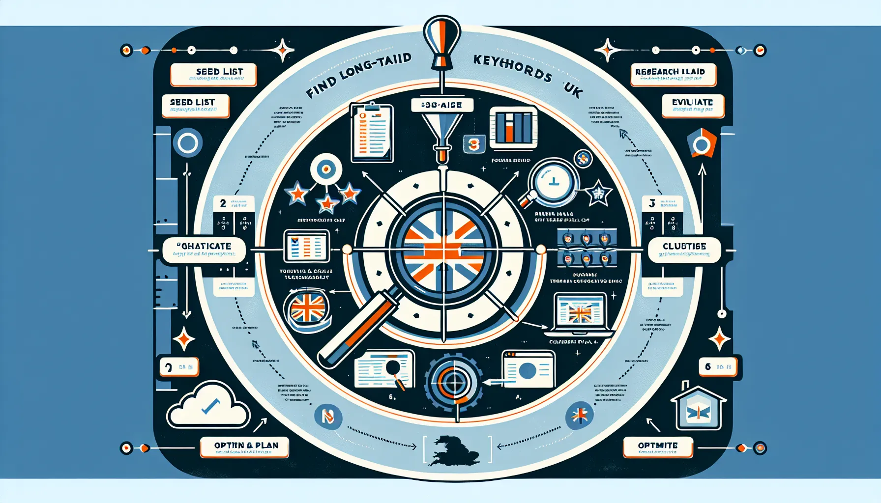 radial-flowchart-showing-uk-focused-steps-to-find-long-tail-keywords - MyMarketr.io